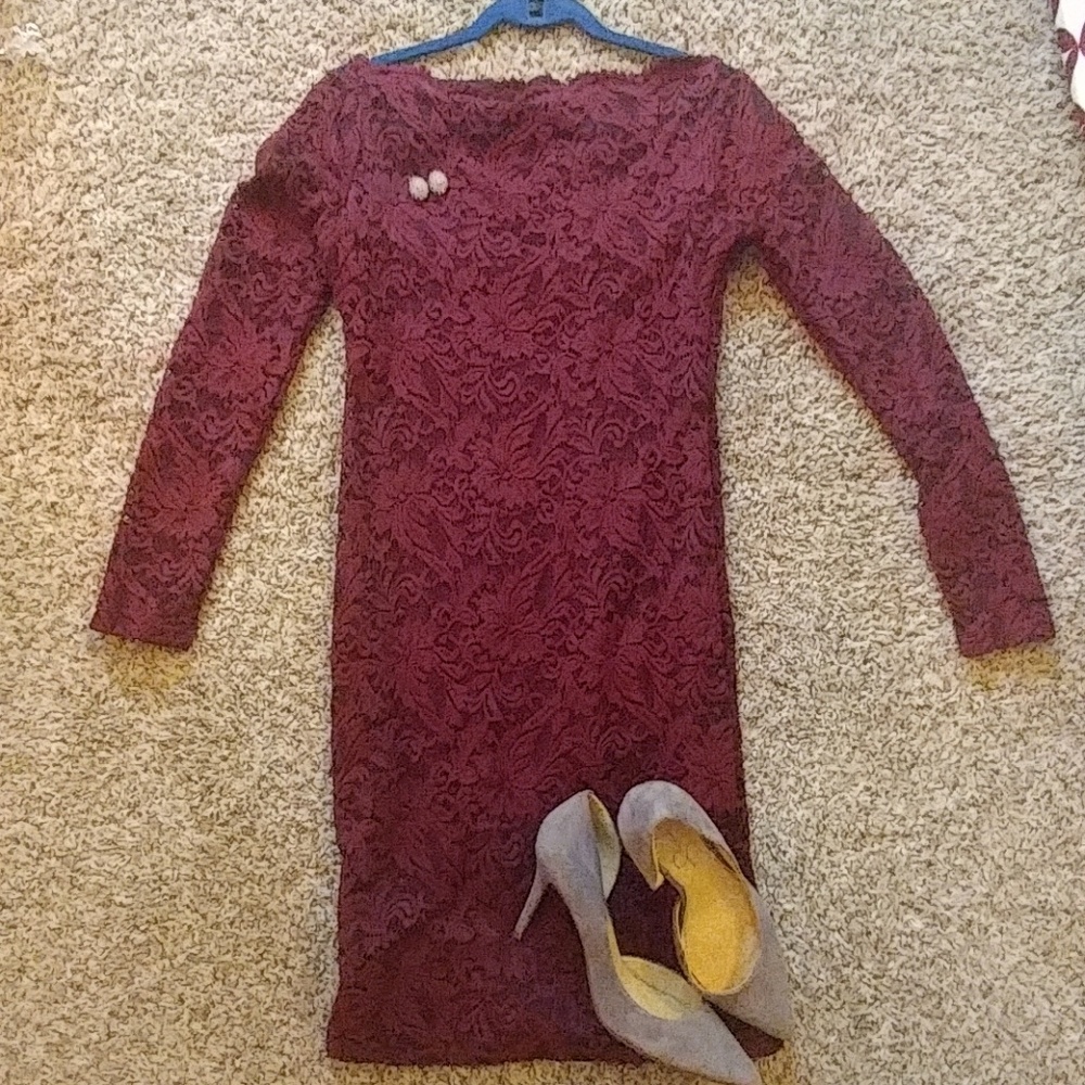 👠Boatneck Sweetheart Floral Lace Dress🌷 - Picture 3 of 3